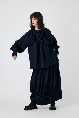 ENFOLD WAVE COLLAR PULLOVERネイビー ENFOLD WAVE COLLAR PULLOVERネイビー