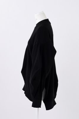 ENFOLD◆トップス/38/ポリエステル/BLK/300HS230-0160// PETAL－HEM T－SHIRT（300HS580