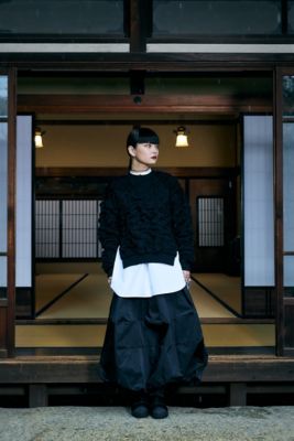 明日まで価格　ENFOLD タイプライターレイヤーライクPULLOVER ENFOLD タイプライター レイヤーライクPULLOVER ブラック enfold