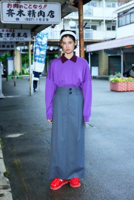 ENFOLD エンフォルド WAVE-HEM SHIRT レイヤード シャツ（ENFÖLD