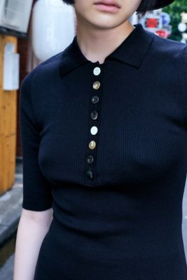 ENFOLD エンフォルド 24SS RIB POLO リブポロニットトップス 300HS170-2240 ホワイト 38 IT7MV3ALJ87K ENFOLD エンフォルド 24SS RIB POLO リブポロニットトップス