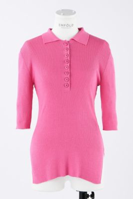 ENFOLD - ☆最終価格 2024SS 美品 ENFOLD RIB POLO リブ ポロ 白