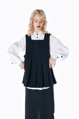 エンフォルド PLEATS TWO-WAY VEST グレー-