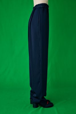 STRIPE RELAX EGG WIDE－PANTS