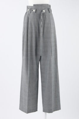 ＜三越伊勢丹/公式＞ ENFOLD (Women)/エンフォルド CHECK BELT WIDE-STRAIGHT TROUSERS クロ020 パンツ・ズボン【三越伊勢丹/公式】