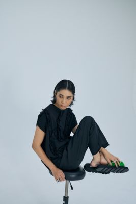 エンフォルド　ENFÖLD RUFFLE HEXAGON-T-SHIRT ENFOLD(エンフォルド)｜ソフト天竺 アシンメラッフルヘキサゴンT