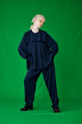 STRIPE PLEATS PULLOVER（300HS530