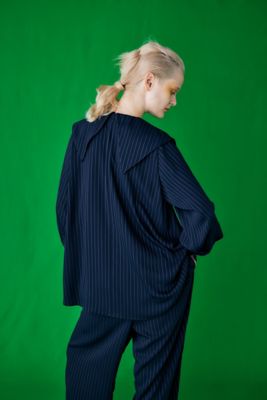 ENFOLD - 専用 ♡ ENFOLD ♡ バナナスリーブ トップス グレー STRIPE PLEATS PULLOVER（300HS530