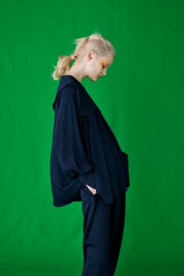STRIPE PLEATS PULLOVER（300HS530