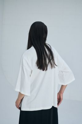 ENFOLD ホワイト 立体装飾 Tシャツ/美品‼︎ ENFOLD 美品/24SS エンフォルド 300HS580-2290 DECORATIVE WAVE