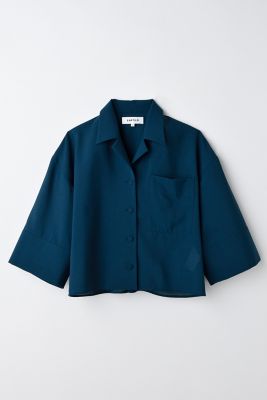 OPEN－COLLAR CROPPED SHIRT