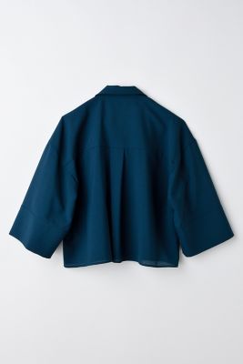 OPEN－COLLAR CROPPED SHIRT