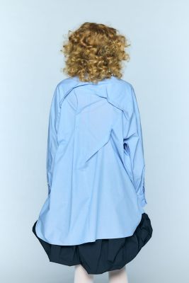 ENFOLD エンフォルド 25AW TUCK BIG SHIRT ストライプシャツ 300IA130-0341 グリーン 38 ENFOLD(エンフォルド)｜TUCK BIG SHIRT/シャツ/グリーン の通販