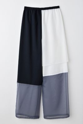 【試着のみ✨】ENFOLD 25SS MIX-FABRIC PANTS 36 PLEATS SHORT-PANTS｜36｜BLK｜TROUSERS｜|ENFÖLD OFFICIAL