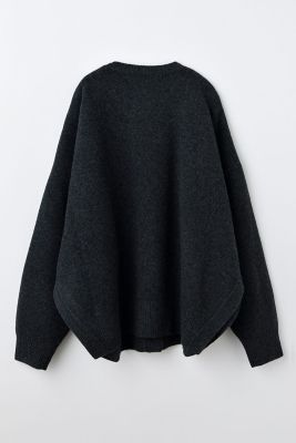 未使用 25AW ENFOLD エンフォルド CIRCLE CARDIGAN オーバーサイズ ニットカーディガン 300IA270-2501 サイズ38 チャコールグレー レディース 古着 中古 USED CIRCLE CARDIGAN（300IA270－2501