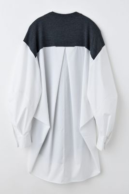 ENFOLD SHIRT COMBI PULLOVER ネイビー38　エブール SALE】ENFOLD(エンフォルド) KNIT-COMBI PULLOVER - COLDBECK