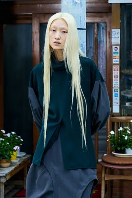 OFF‐NECK LAYERED PULLOVER