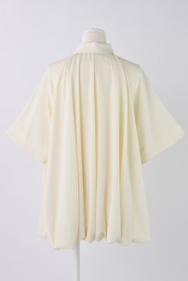 経堂) ENFOLD エンフォルド 25SS BALLOON HALF-SLEEVE BLOUSE ブラック 300IS230-1971 定価38,500円 38 BALLOON HALF-SLEEVE BLOUSE｜38｜O/WHT｜SHIRTS AND BLOUSES