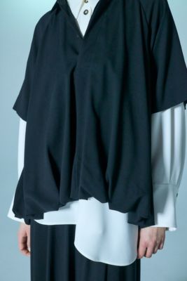 BALLOON HALF-SLEEVE BLOUSE｜38｜O/WHT｜SHIRTS AND BLOUSES