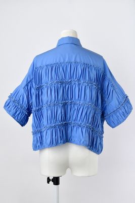 ENFOLD(エンフォルド)｜TIERED GATHER SHIRT/シャツ/サックス の