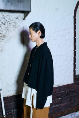 エンフォルド DOUBLE FACE CARDIGAN　ブラック 38 エンフォルドダブルフェイスカーディガン黒38