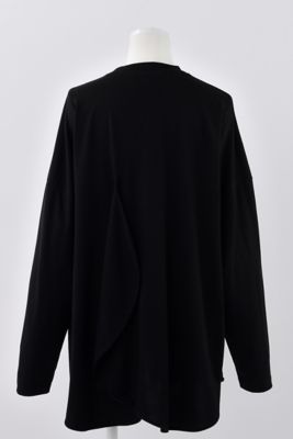 ENFOLD - ENFOLD(エンフォルド) 長袖カットソー サイズ38 M レディース美品  - 300IS280-0871 黒 クルーネック/ASYMMETRY DRAPE LONG-SLEEVES T-SHIRT エンフォルド 長袖カットソー サイズ38 M レディース美品