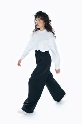 VONIQUE / ENFOLD/ SIDE-TUCK WIDE-PANTS (T.GRY)