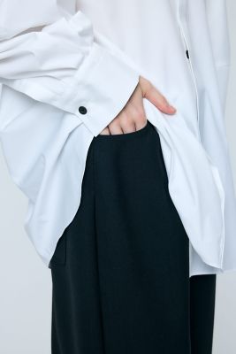 早い者勝ち✳︎新品✳︎ENFOLDテクノラマ天竺サーキュラープルオーバー白 WIDE TROUSERS（300JS131－1141） | ENFOLD