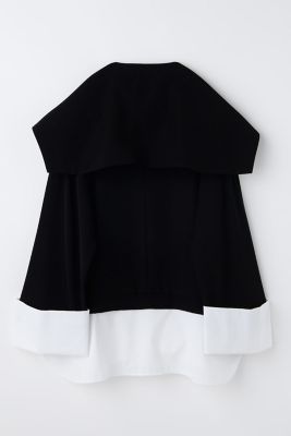 ENFOLD エンフォルド  26SS 300JS430-1401 ﾌﾞﾗｯｸ×ﾎﾜｲﾄ ﾎﾟﾘｴｽﾃﾙ DOUBLE CUFFS BOX PULLOVER 38 ENFOLD(エンフォルド) DOUBLE CUFFS BOX PULLOVER - COLDBECK ONLINE