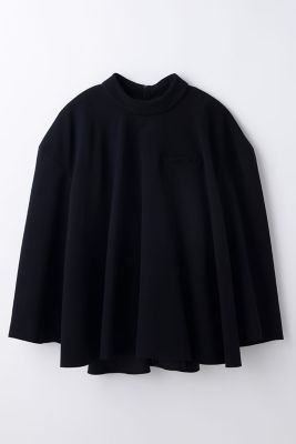 エンフォルド 24SS ﾌﾞﾗｯｸ ﾚｰﾖﾝ混 SOLID-SLEEVE PULLOVER 38 ENFOLD（エンフォルド） 24SS ブラック レーヨン混 SOLID-SLEEVE