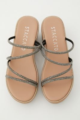 コードストラップウェッジヒールサンダル（350FS136－6625