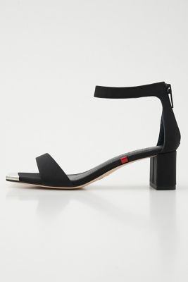 ＜STACCATO＞キャンバスクエアンクルストラップサンダル（３５０ＦＳ１３６－６６８５）