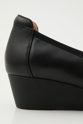 スクエアリボンウェッジソールパンプス（３５０ＧＳ１１１－１１９０）