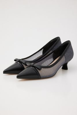 ラメッシュローヒールパンプス（３５０ＨＳ１１１－１１８５）