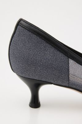 ラメッシュローヒールパンプス（３５０ＨＳ１１１－１１８５）