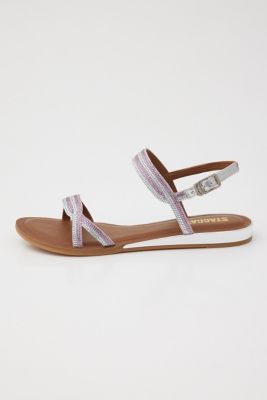 STACCATO ラインストーンフラットサンダル STACCATO ラインストーンフラットサンダル
