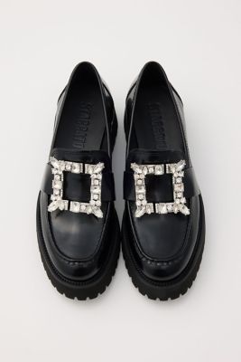 未使用品 スタッカート エルザボリューム ローファー ビジュー レザー STACCATO(スタッカート)｜エルザボリュームローファー/ブラック の通販