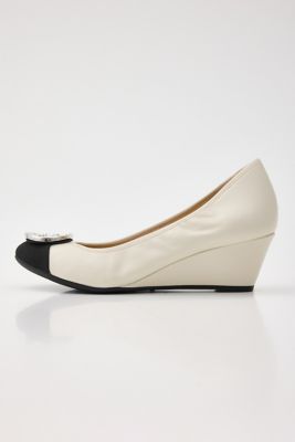 ＜STACCATO＞ＳＴビジューウェッジソールパンプス（３５０ＩＳ１１１－１１００）