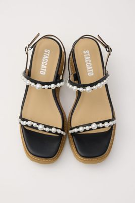 1880　スタッカート　STACCATO 　サンダル　パール　極美品　23.5 1880 スタッカート STACCATO サンダル パール 極美品 23.5