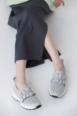 ＜STACCATO＞ラッフルニットコンビスリッポン（３５０ＩＳ１４９－９１０５）