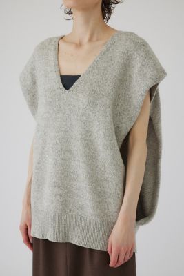 ＜RIM.ARK (Women)＞Ｍｅｌａｎｇｅ　ｋｎｉｔ　ｖｅｓｔ（４６０ＨＡＳ７０－０１７１）