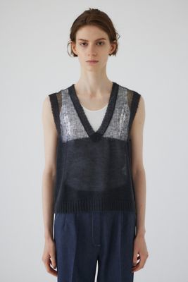 ＜RIM.ARK (Women)＞Ｍｏｈａｉｒ　ｍｉｘ　ｍｉｎｉｍｕｍ　ｋｎｉｔ　ｖｅｓｔ（４６０ＨＡＳ７０－０９８１）