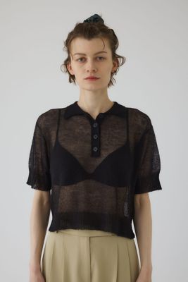 RIM.ARK (Women)/リムアーク Mohair polo knit(460HAS70-1001) クロ トップス【三越伊勢丹/公式】
