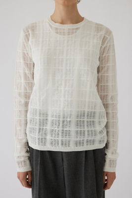 ＜RIM.ARK (Women)＞Ｓｈｅｅｒ　ｃｈｅｃｋ　ｋｎｉｔ　ｔｏｐｓ（４６０ＨＡＳ７０－１０１１）