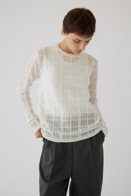 Ｓｈｅｅｒ　ｃｈｅｃｋ　ｋｎｉｔ　ｔｏｐｓ（４６０ＨＡＳ７０－１０１１）