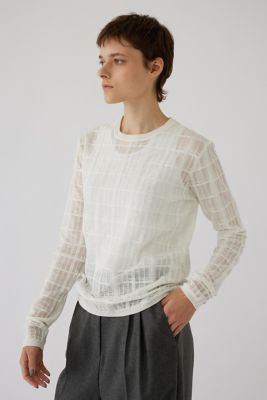 Ｓｈｅｅｒ　ｃｈｅｃｋ　ｋｎｉｔ　ｔｏｐｓ（４６０ＨＡＳ７０－１０１１）