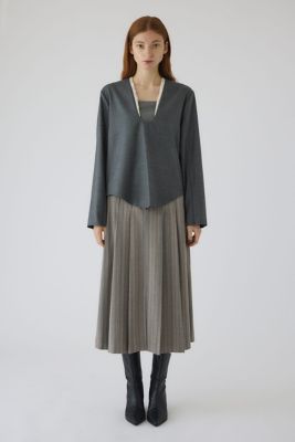 なな様★ペリキュールfront gather pleats SKスカート グレー Serena サスペンダースカート【胡桃木JK】 – Epetice