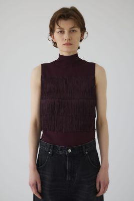 RIM.ARK Fringe N/S knit tops ブラウン RIM.ARK | Fringe N/S knit tops (KNITWEAR ) |RIM.ARK ONLINE STORE