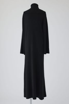 Long high collar knit dress