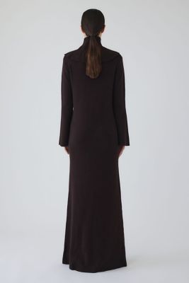 Long high collar knit dress